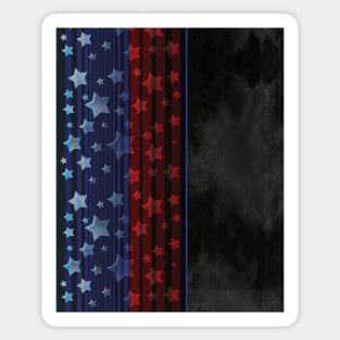 Stars and Stripe Blue Red Black Rococo Sticker